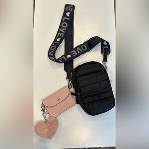 Isaac Mizrahi Cultivate Kindness Quilted Crossbody + Pink Wallet & Heart Charm🩷